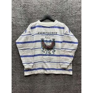Vintage Campagnie Internationale Express Striped Cotton Sweatshirt Mens Size L